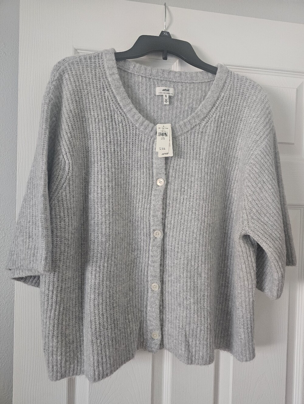 NWT Aerie Grey Short Sleeved Sweater